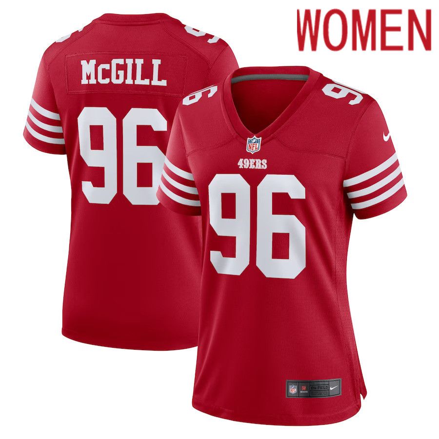Women San Francisco 49ers #96 T.Y. McGill Nike Scarlet Home Game Player NFL Jersey